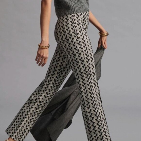 Anthropologie Pants - Anthropologie Maeve Margot Kick-Flare Cropped Pants, Black and White, 1x